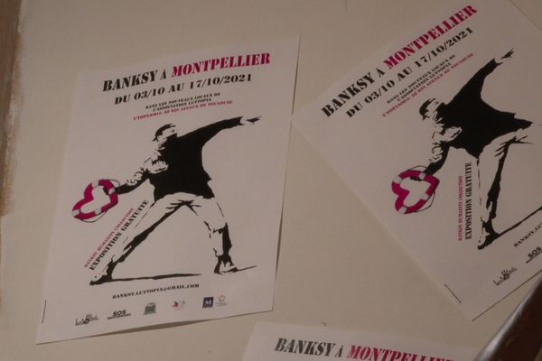 Les affiches de l'exposition "Banksy à Montpellier" - octobre 2021.