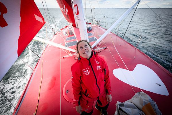 Samantha Davies sur Initiative Coeurs, IMOCA sur lequel elle fait le Vendée Globe 2024