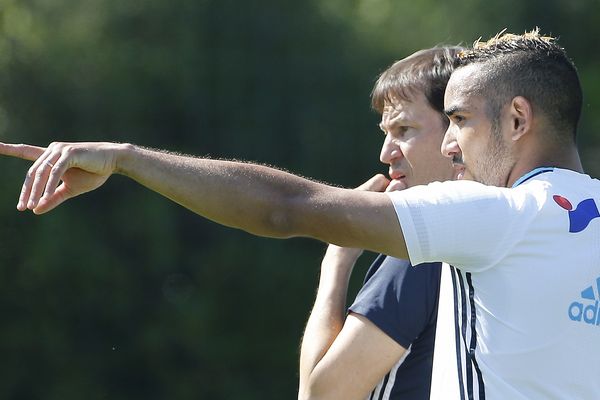 Dimitri Payet et Rudy Garcia à l'entraînement à la commanderie