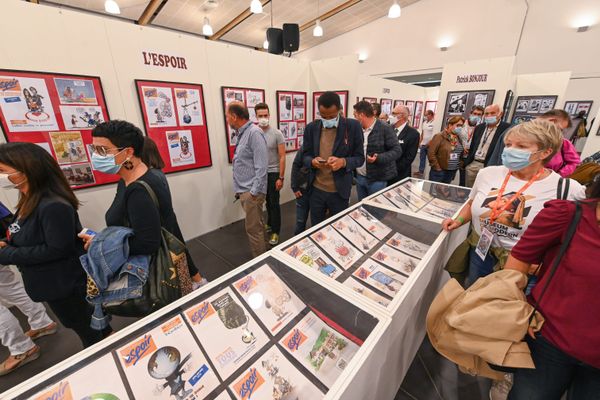 Salon du dessin de presse et d'humour à Saint-Just-le-Martel en septembre 2021. La commune et Limoges postulent pour accueillir la maison européenne du dessin de presse. 