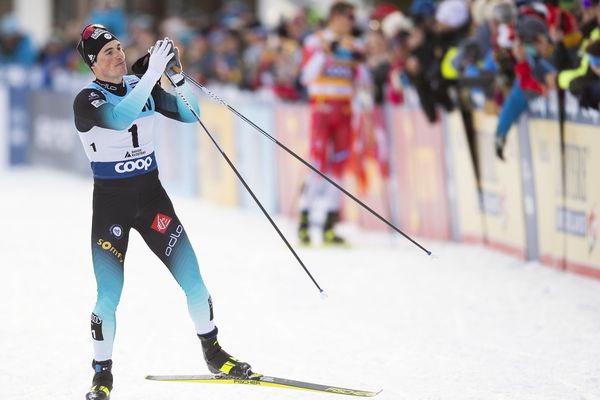 Lucas Chanavat après sa deuxième place à Davos le 14 décembre.