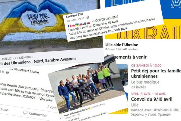 Montage de plusieurs publications sur des groupes Facebook de la région.