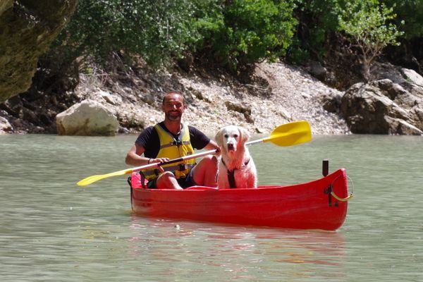 Franck Menestret et Muffin découvrent les gorges du Verdon pour l'émission En terre animale.