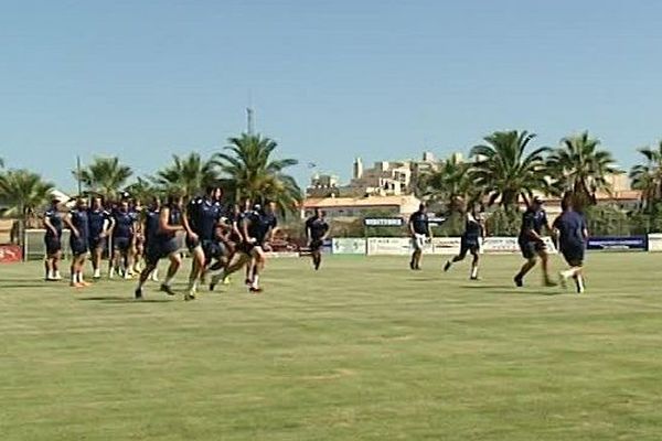 Les rugbymen du MHR à Palavas, dans l'Hérault - 8 août 2016