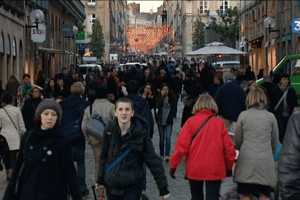 Les rues de Rennes lors des fêtes de fin d'année