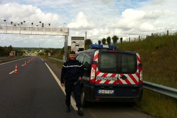 Le portique écotaxe de Jugon-les-Lacs ce jeudi 5 juin