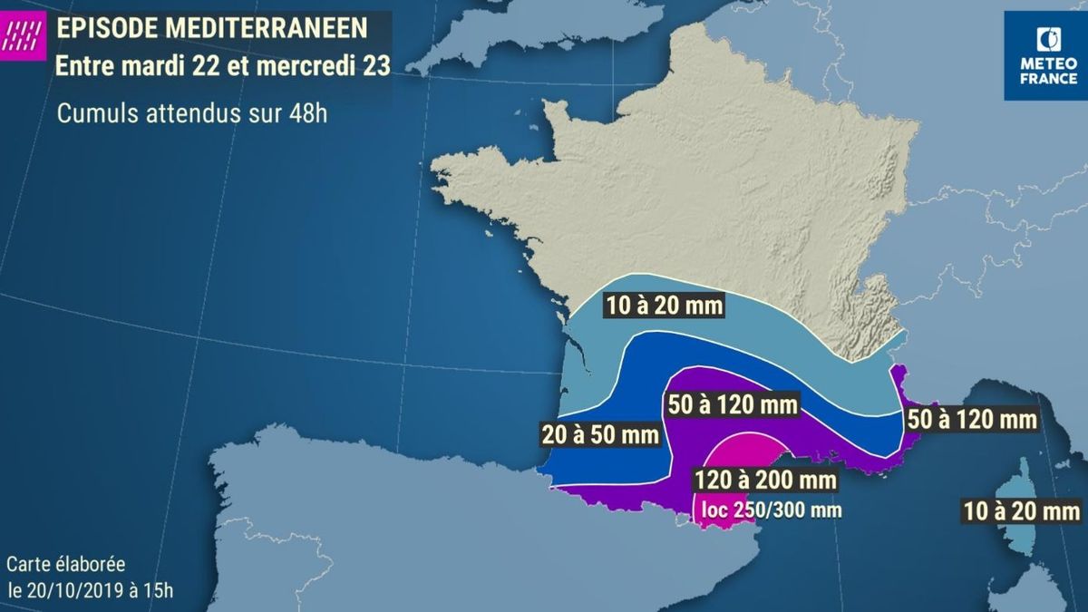 Meteo Les Pyrenees Orientales L Aude Et L Herault Places En Vigilance Orange Pluie Inondation Et Orages