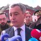 Gérald Darmanin, ministre de l'Intérieur avec David Guiraud, député du Nord LFI (à gauche) et Guillaume Delbar, maire de Roubaix (à droite).