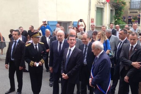 Manuel Valls à Villasavary première étape de son déplacement dans l'Aude