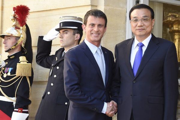 Manuel Valls avec le premier ministre chinois