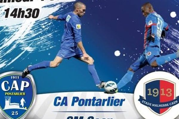 Affiche du match opposant le CA Pontarlier au Stade Malherbe ce samedi