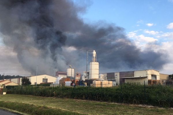 Incendie sur le site de l'entreprise PLF à Bonneuil-Matours (Vienne)