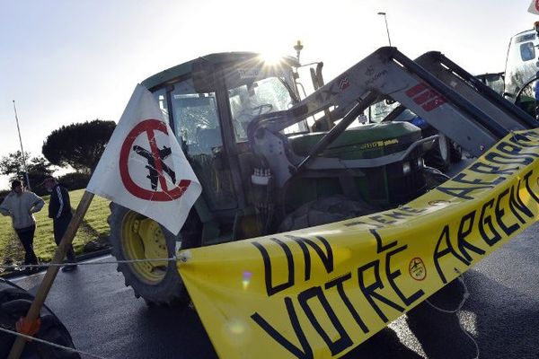 Mobilisation de tracteurs autour des opposants à Notre-Dame-des-Landes, le 12 janvier 2016.