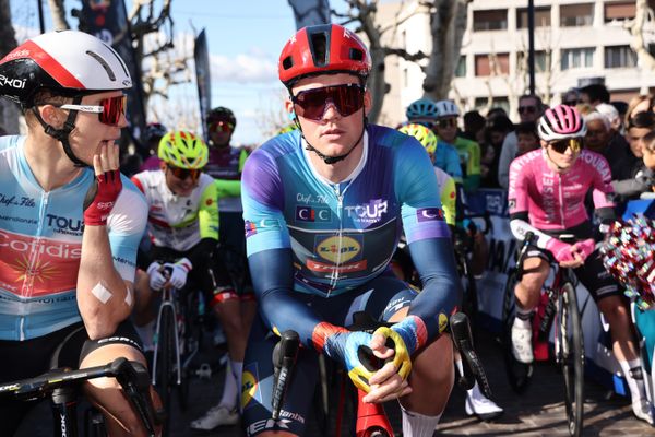 Mads Pedersen au départ le 11/02/2024 du Tour de La Provence