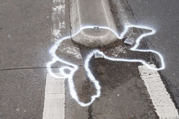 Un exemple de séparateur dangereux, pouvant déstabiliser un deux-roues motorisé,  et qui devient non visible la nuit dans une rue faiblement éclairée.
 
