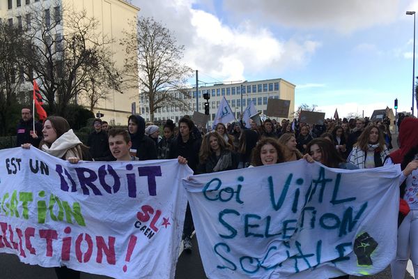 La manifestation se dirige vers le rectorat