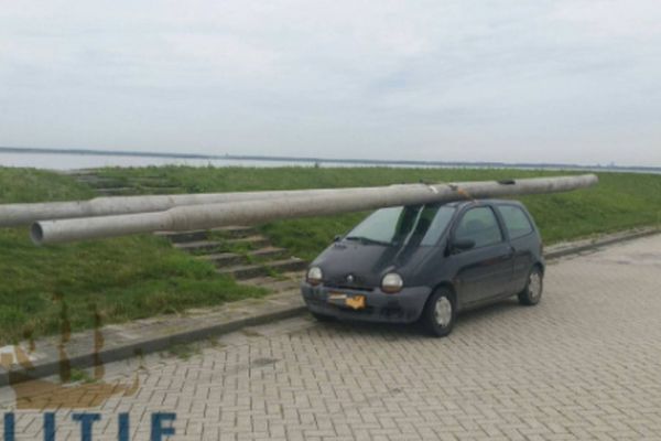 Une Twingo pour transporter des pieds de lampadaire...