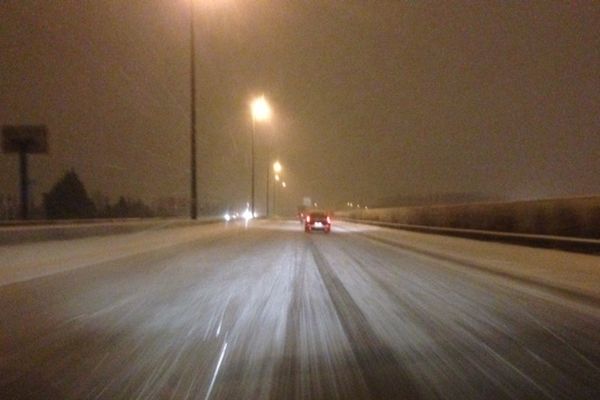 Conditions de circulation difficile sur tout le Nord Pas-de-Calais à cause de la neige. 