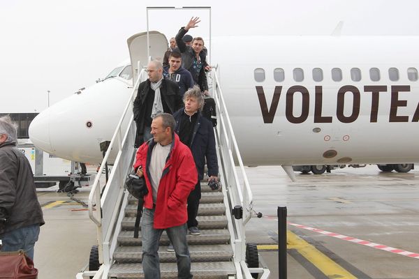 Un avion de la compagnie espagnole Volotea (ici à Bordeaux Mérignac en mars 2013)