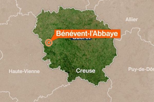 Une maison détruite par un incendie durant la nuit du 3 au 4 février 2015 à Bénévent l'Abbaye