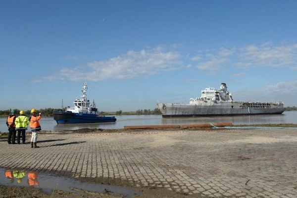 L'arrivée de la Jeanne à Bassens (Gironde) le 14 octobre 2014