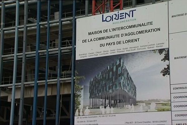 La constrcution de l'hôtel d'agglomération de Lorient est déjà bien entamée