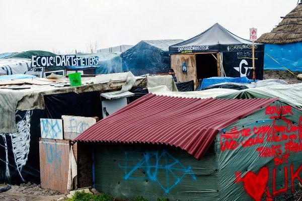 Photographie de la "jungle" de Calais, le 22 février 2016.