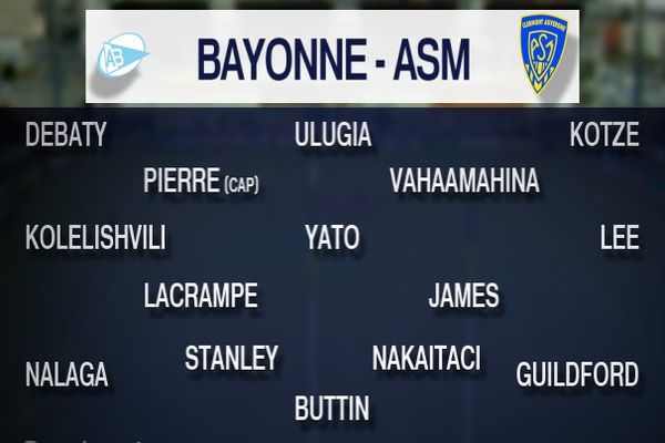 La composition de l'ASM face à Bayonne.