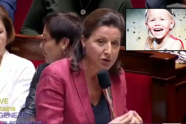 Agnès Buzyn, ministre des Solidarités et de la santé. En médaillon, Augustine, 4 ans