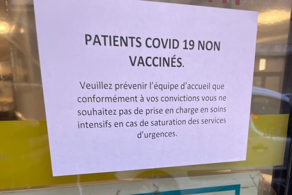 Valse boodschap tegen niet-gevaccineerde mensen in het Saint-Joseph-Saint-Luc-ziekenhuis in Lyon