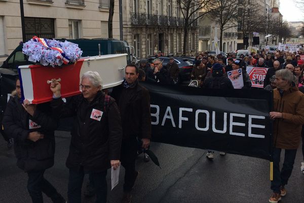 Manifestation pour le transfert de l'aéroport à Nantes, le 19 janvier 2019