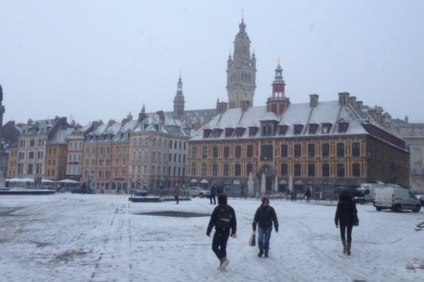 La Grand' Place de Lille "congelée" ce samedi 26 janvier 2013.