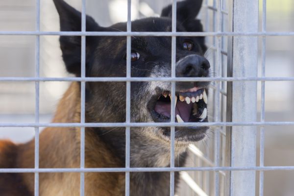 Un chien en cage (image d'llustration)