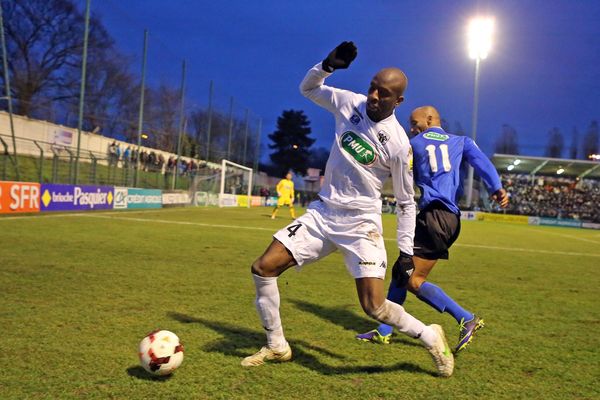 Lors de la rencontre entre Chambly et Angers SCO, le samedi 04 janvier 2014