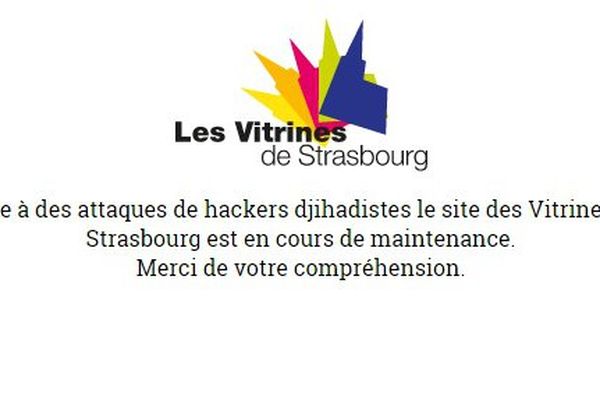 Voila à quoi ressemble la page d'accueil du site des Vitrines de Strasbourg depuis quelques heures