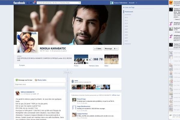 La page facebook de Nikola Karabatic