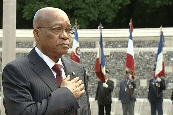 Le président sud-africain Jacob Zuma aux cérémonies du centenaire de la bataille du bois Delville, à Longueval (80)