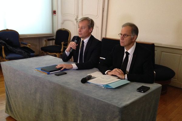 Laurent Hénart (à gauche) et Philippe Mahé, préfet de Meurthe-et-Moselle.