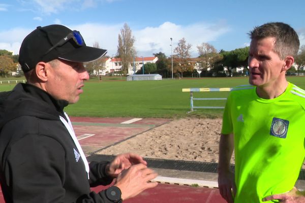 Hamid Belladj et Olivier Pierre à l'entrainement.