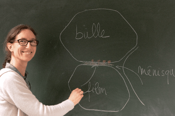 Isabelle Cantat, professeur à l’université de Rennes 1, étudie les mousses de savon à l’Institut de physique de Rennes. 