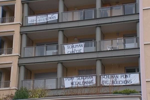 Des habitants du quai Gillet (Lyon 4e) fermement opposés à la construction du futur pont Schuman.