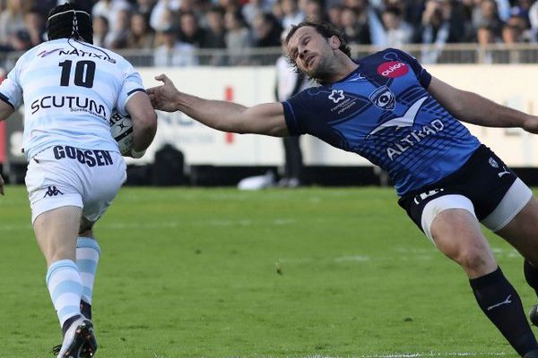 Le joueur du MHR Bismarck du Plessis face au Racing 92 - juin 2016