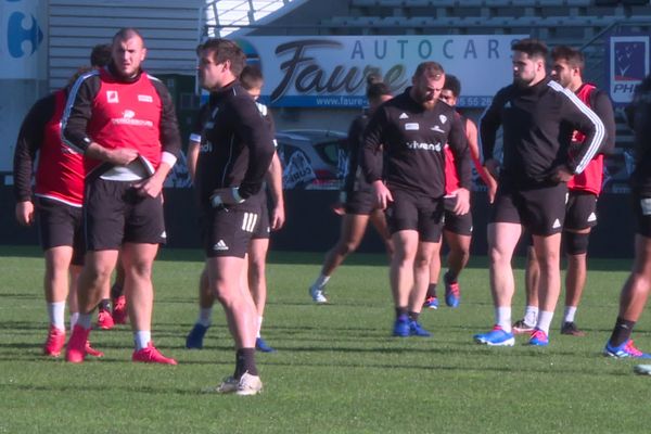 Les joueurs du CA Brive à l'entrainement