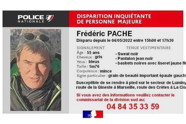 L'Homme de 55 ans a disparu depuis le mercredi 4 mai dernier, vers 17h dans le quartier de Mazargues, 9e arrondissement de Marseille.