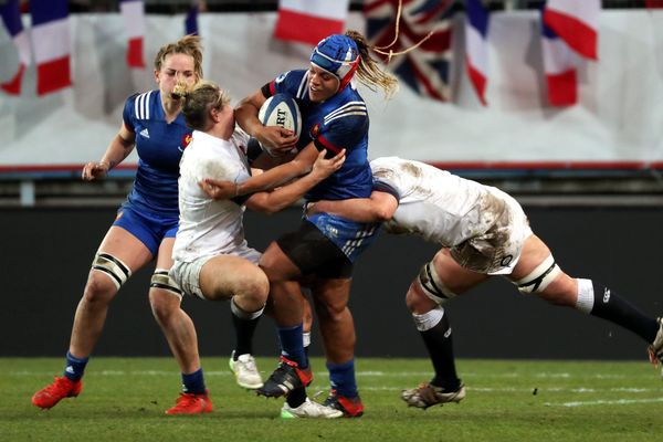 Rencontre de Rugby opposant la France à l'Angleterre au stade des Alpes lors de 4ème journée du Tournoi des Six Nations le 10 mars 2018.
