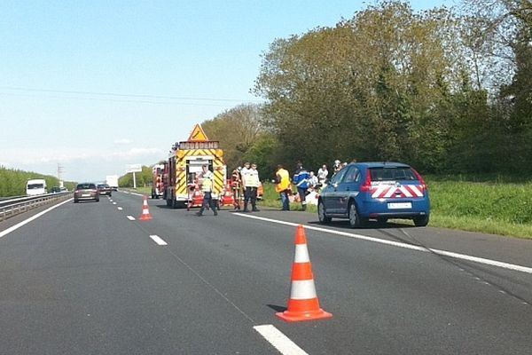 Accident sur l'A 84 à hauteur de Mouen, 5 mai 2013