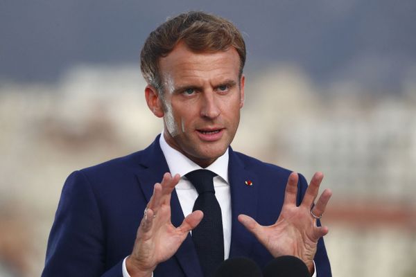 Emmanuel Macron, lors de sa venue à Marseille le 2 septembre 2021.