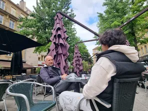 Illustration : des terrasses de café vides, place Saint-Jacques à Metz, ce lundi 03 juin 2024.