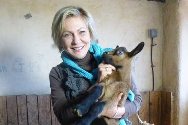 Odile Mattei en tournage pour Goûtez voir à la ferme des Rancs