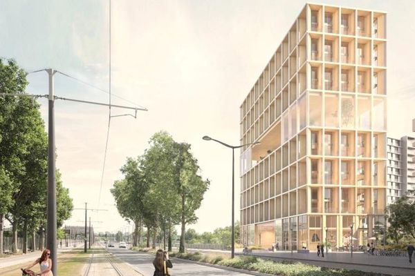 Le projet de tour en bois, dans le quartier Rive Gauche-Masséna-Bruneseau.